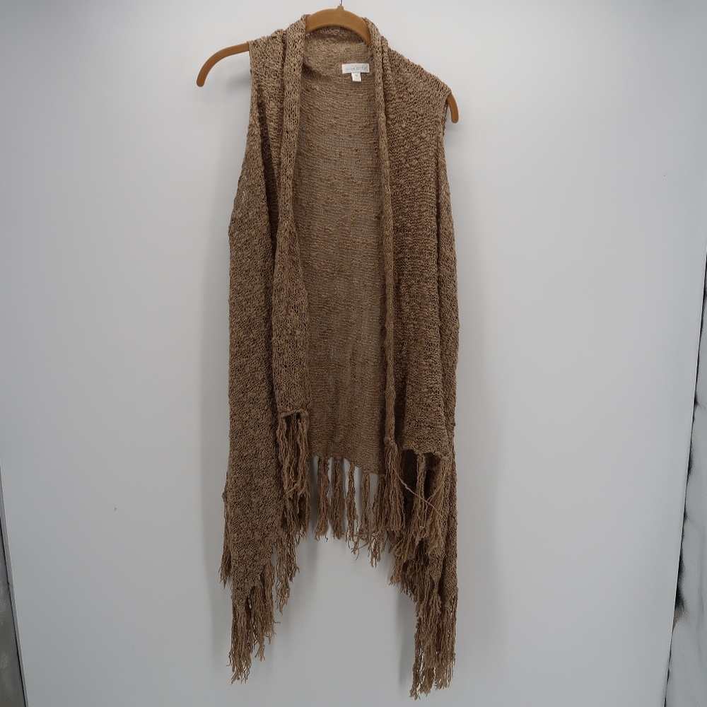 Charming Charlie Knit Tassel Open Front Cardigan